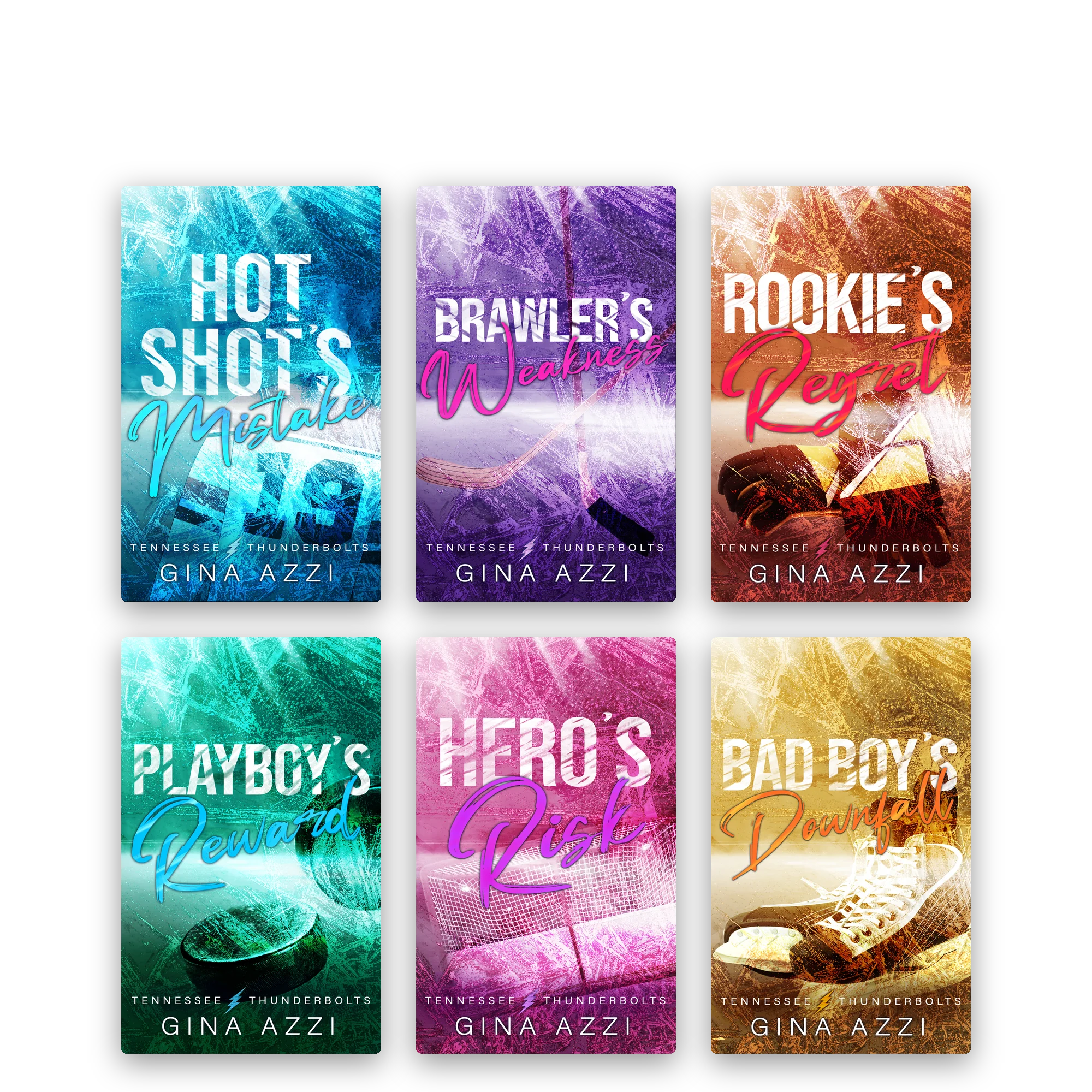 Tennessee Thunderbolts paperback bundle, books 1 to 6, by Gina Azzi
